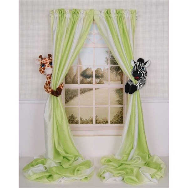 Curtain Critters ALGFZB470213COL Plush Safari Giraffe & Zebra Curtain Tieback Collector Set - Brown; Black & White ALGFZB470213COL - main